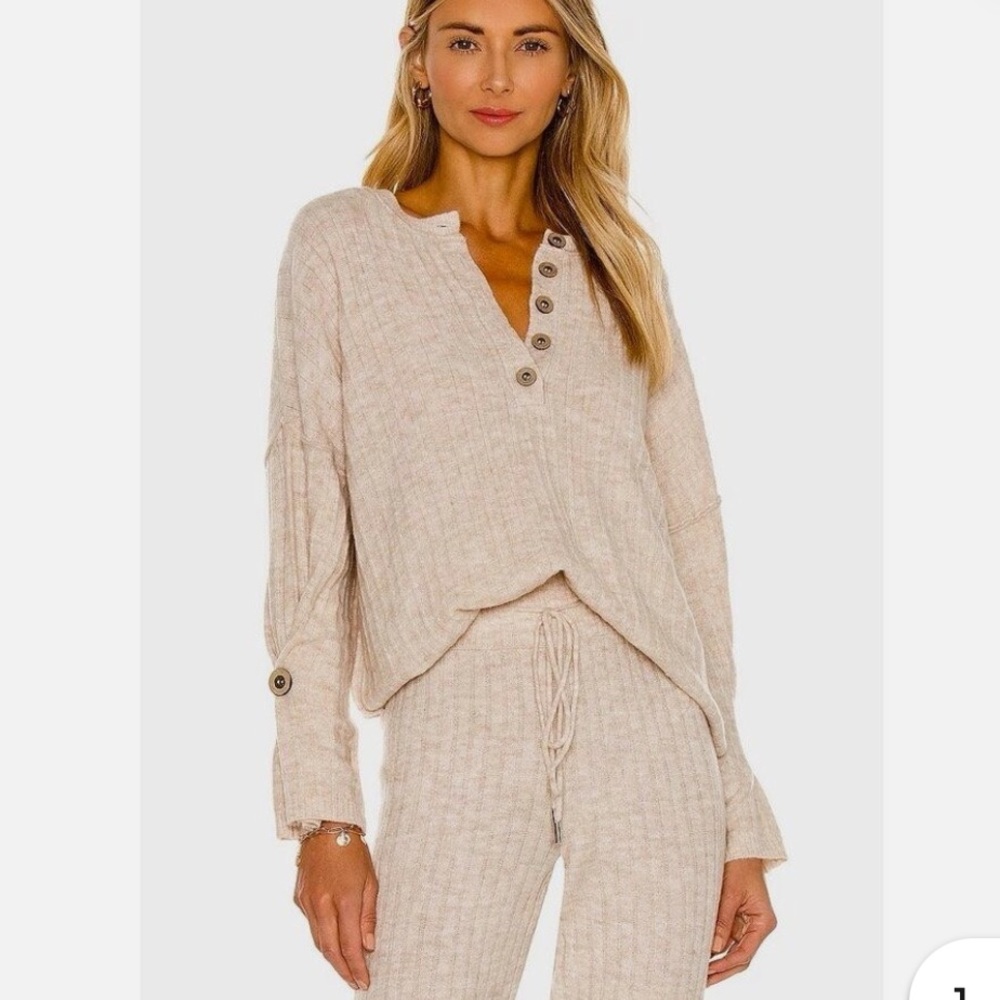 Free People Around The Clock Henley Pullover Sweater